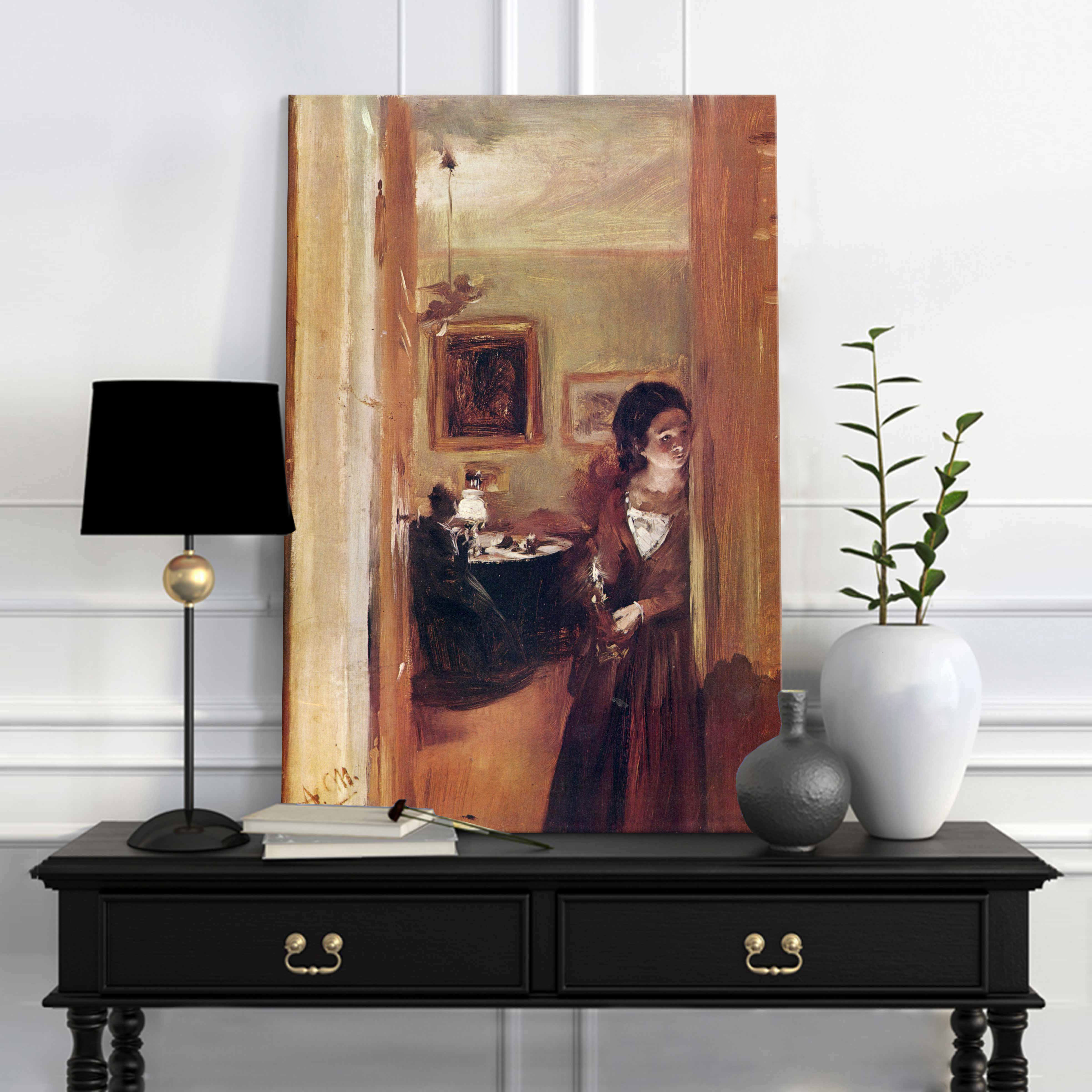 Πίνακες σε καμβά Adolph Menzel - Living Room with the Artist's Sister