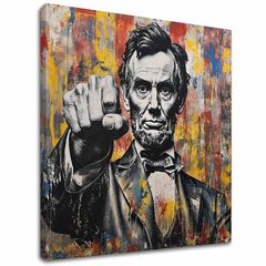 Εικόνα ABRAHAM LINCOLN - Η δύναμη της ιστορίας | 100% πρωτότυπο ακρυλικό ζωγραφισμένο