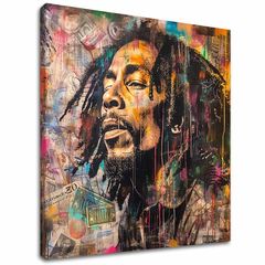 Image BOB MARLEY - Reggae artist | 100% αυθεντικό ακρυλικό ζωγραφισμένο