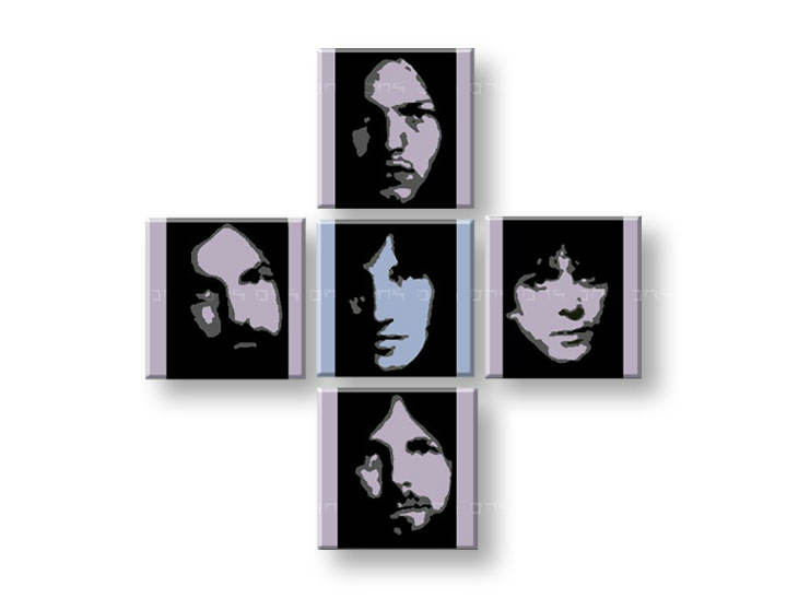Χειροποιητοι πινακες σε καμβα POP Art Pink Floyd σε 4 κομματια 